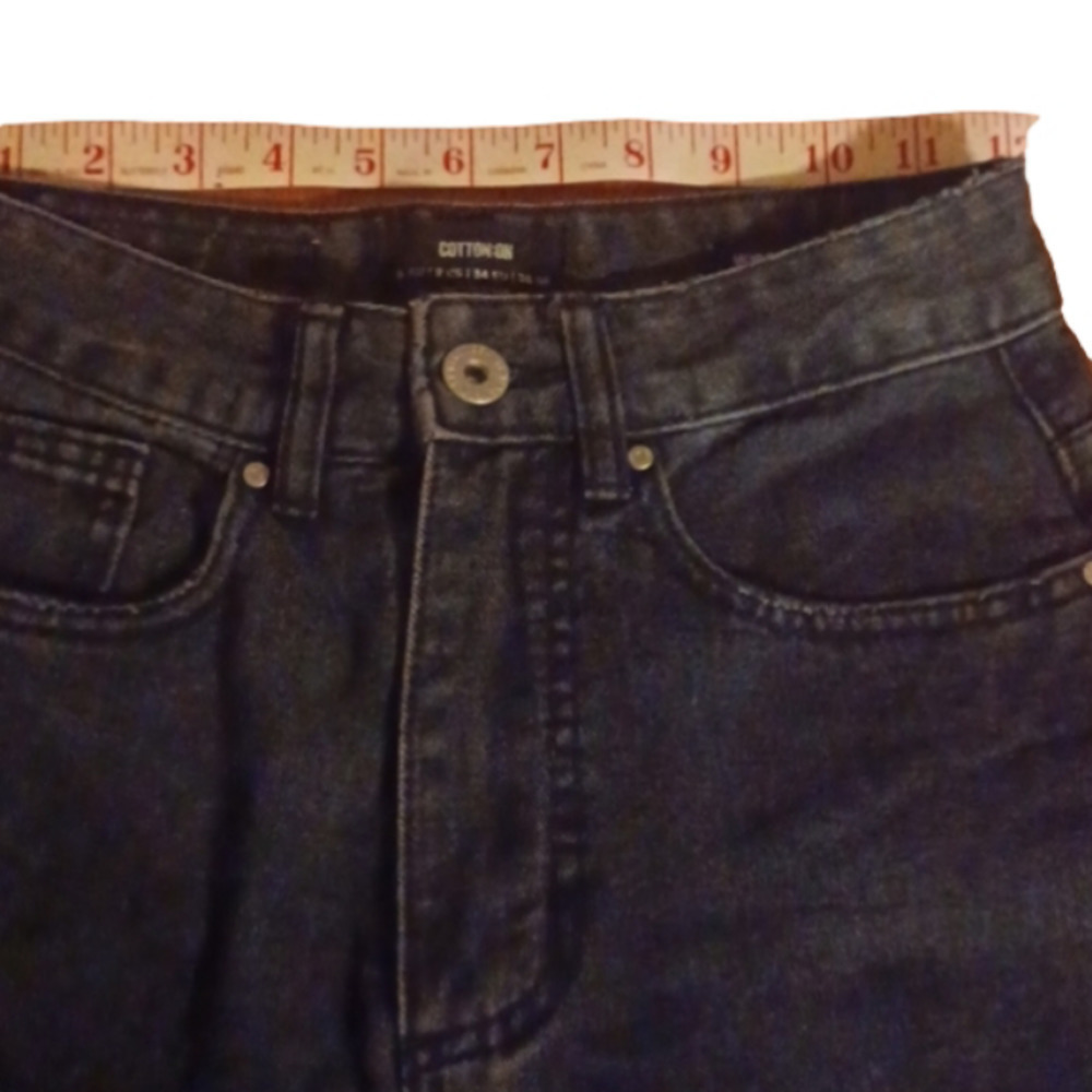 COTTON On Wide Leg Cropped Frayed Hems Faded Black Jeans. Size 2. - Picture 8 of 9